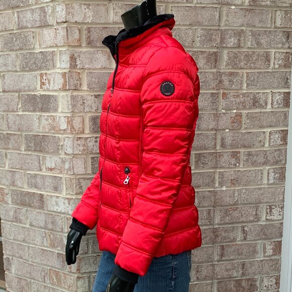 Nautica Red Puffer Water Resistant Midweight Jacket Sz S - Picture 6 of 16